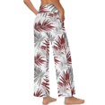 thumbnail image 2 of Psesaysky Womens Elastic Waisted Palazzo Pants Casual Wide Leg Pants Tropical Palm Leaves Printed Long Lounge Pant Trousers with Pocket, Size M, 2 of 7
