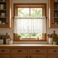 thumbnail image 6 of Lace Embroidered Valance Curtain, 90x74cm Farmhouse Light Filtering Small Window Treatment, Boho Lace Window Valance for Kitchen and Living Room, 6 of 9