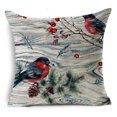thumbnail image 1 of Funda de cojín de lino con estampado de plantas y pájaros para decoración del hogar, funda de almohada decorativa para sofá y coche, regalo de Navidad, 2023, 1 of 4