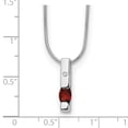 thumbnail image 6 of Auriga Fine Jewelry 925 Sterling Silver Rhodium-Plated and Garnet Necklace for Women 18", 6 of 7