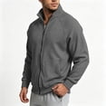 thumbnail image 6 of Men Ribbed Zip up Sweatshirt Corduroy Comfy No Hood Stand Collar Fashion Outerwear with Pockets Long Sleeve Trendy Collared Spring Fall Daily Casual Jacket, 6 of 7