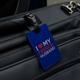 thumbnail image 4 of I Love My French Husband Rectangle Leather Luggage Card Suitcase Carry-On ID Tag, 4 of 7