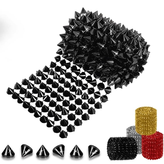 1 Yard Spike For Crafts Stude For Clothing, Cone Flatback Plastic Trim Mesh For Party Decoration Costume DIY Crafts, Can Be Used On Jackets, Shoes, Bags, Arts And Crafts, Various Colors