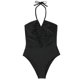 thumbnail image 4 of Bañador de cuello colgante para mujer, traje de baño de una pieza multicolor sin espalda, cómodo, conservador, de talla grande OAVQHLG3B Store lin121212, 4 of 4