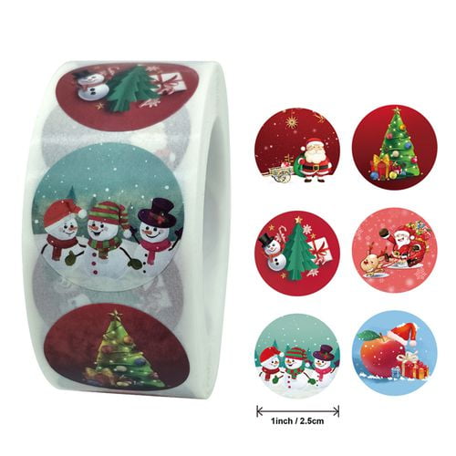 NEW Merry Christmas Thank You Stickers Labels 2.5/3.8CM 500Pcs Roll wangg2