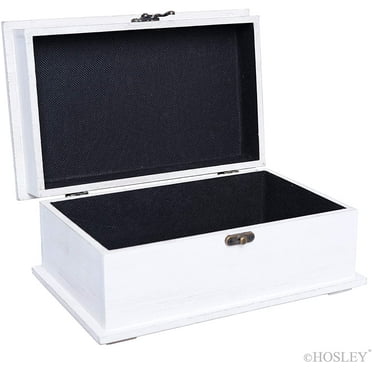 Hosley 10 inch Long, White Wood Keepsake Box
