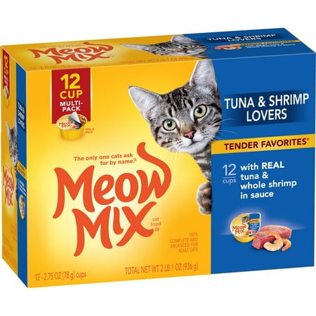 Meow Mix Tender Favorites With Real Tuna & Whole Shrimp in Sauce, 2.75-Ounce