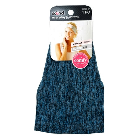 Mesh Headwrap - Scunci Super Soft 1-PK Wide Headwrap (color may vary from blu/black or white/black)