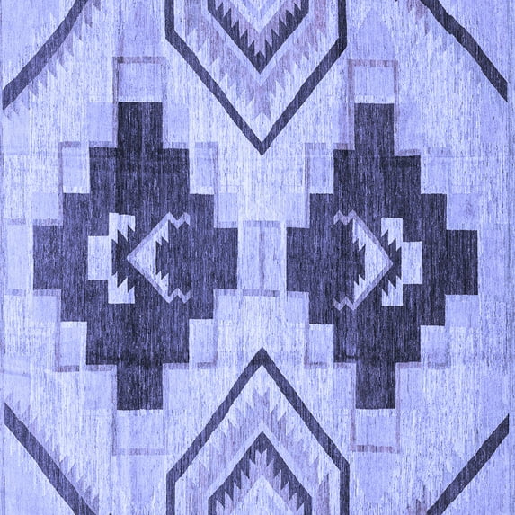 Ahgly Company Indoor Square Southwestern Blue Country Area Rugs, 5' Square