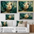 thumbnail image 4 of Designart "Floral Blossom Portrait of Green Woman I" Fashion Framed Wall Art Decor - Glam Green Woman Floral Entryway Framed Wall Art, 4 of 6
