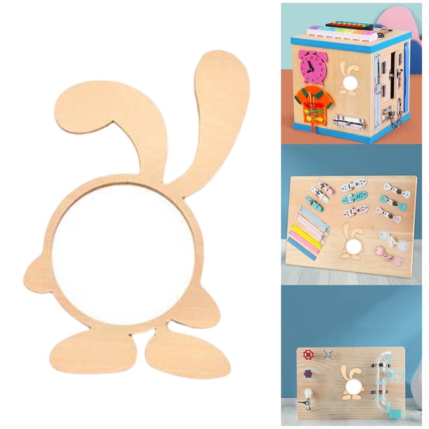 Tablero Ocupado Montessori para Niños de Madera, Juego de Cognición Tablero Ocupado para Niños Piezas de Bricolaje Juguetes Sensoriales, Juego de Inte Espejo Conejo Salvador tablero ocupado