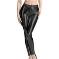 thumbnail image 4 of Stamzod Style Punk Rock PU Leather Faux Leather Leggings Women Trousers Purple Metallic Gold Shiny Sexy Shining Legging Fitness, 4 of 6