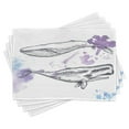 thumbnail image 1 of Ambesonne Whale Place Mats Set of 4, Grunge Mammals Murky Art, Standard Size, Lavender Grey Blue, 1 of 6