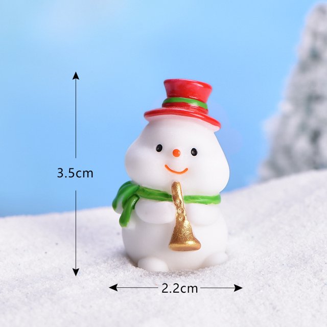 Lindo micro paisaje de muñeco de nieve de Papá Noel, decoración de bonsái de bricolaje, decoración de nieve, león marino, decoración navideña