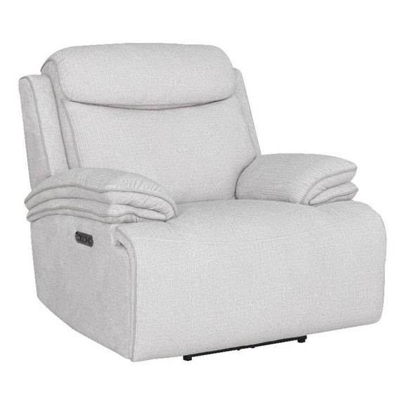 Pemberly Row Contemporary Airy Snow Power Zero Gravity Recliner