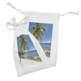 thumbnail image 2 of Fiji Fabric Pouch Set of 2, Real Life Image of an Island with a Sky Paradise for Travelers, Small Drawstring Bag for Toiletries Masks and Favors, 9" x 6", Azure Blue Multicolor, by Ambesonne, 2 of 2