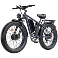 thumbnail image 3 of FENGQS 6000W Ebike for Adults, 100 Miles 50MPH Electric Mountain Bike, 60V 1200WH Aluminum Electric Bicycle, Full Suspension, Dual Hydraulic Disc Brake Ebike-(Gray Blue), 3 of 8