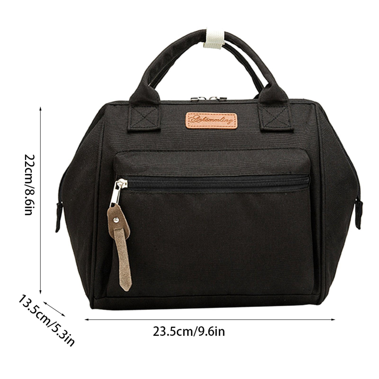 Suodoka Multifunctional Diaper Bag Water-Resistant Travel Tote Baby Handbag for Mom Large Capacity with Insulated Pockets Classic Black 9.45 inches / 24 cm