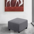 thumbnail image 3 of Lapalife Stretch Ottoman Covers Square Ottoman Slipcovers Footstool Cover (XL, Gray), 3 of 6