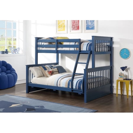 Clearance! Harley II Twin/Full Storage Bunk Bed  Navy Blue Finish 37865
