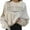 Beige-a, variant on Full Sleeve Crewneck Sweatshirts Bottom Banded Tops Women for Women Long Sleeve Active Wear Coats Women Football Graphic Printed Hoodless Beach Hoodies Women Pullover Sweatshirts Top Blouse
