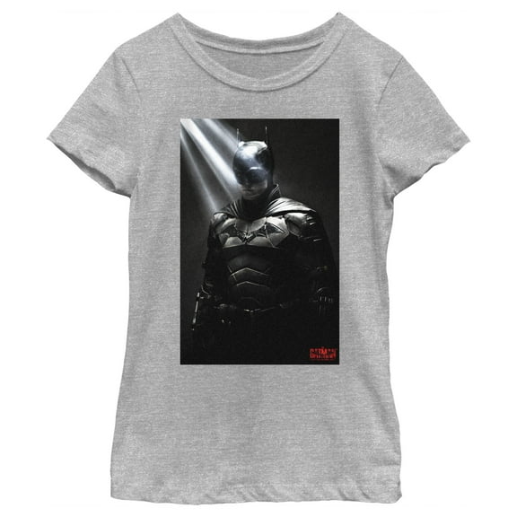 Girl's The Batman In the Light Poster  Graphic Tee Athletic Heather Large