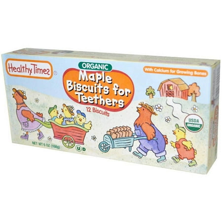 Healthy Times Organic Maple Biscuits for Teethers, 12 count, 6 oz