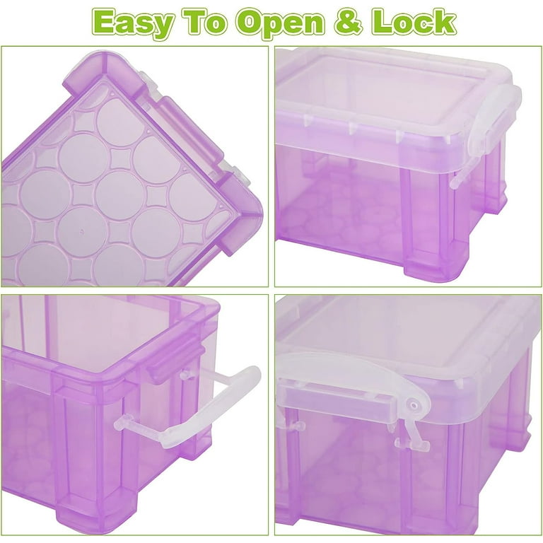 Small Plastic Box, Stackable Mini Plastic Storage Box with Lid, Clear Plastic  Organizer Container for Small Crafts Items - 8 Pack 