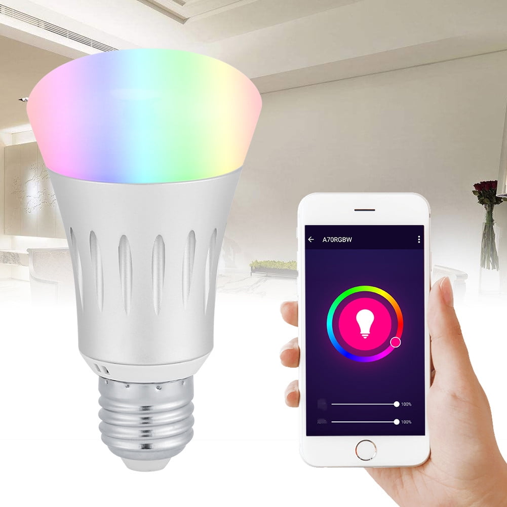 WiFi Bluetooth Dimmable RGBW Smart Light LED Bulb APP Remote Control Lamp E27B22
