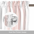 thumbnail image 6 of Colorful Stripes Valance Curtain Pink Wood Texture White Window Valances Rod Pocket Short Curtains Window Treatments for Kitchen Bedroom Bathroom Laundry 54" x 18", 6 of 9