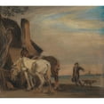 thumbnail image 3 of Theodor Philipsen 16x15 Black Modern Framed Museum Art Print Titled - Karl that Brings Water to Two Horses (Copy After Paulus Potter's Painting on Louvre) (1906), 3 of 5