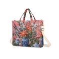 thumbnail image 7 of FORMRS Womens Corduroy Tote Bag Crossbody Shoulder Handbag with Pocket, Orange Vibrant Flowers, 7 of 7