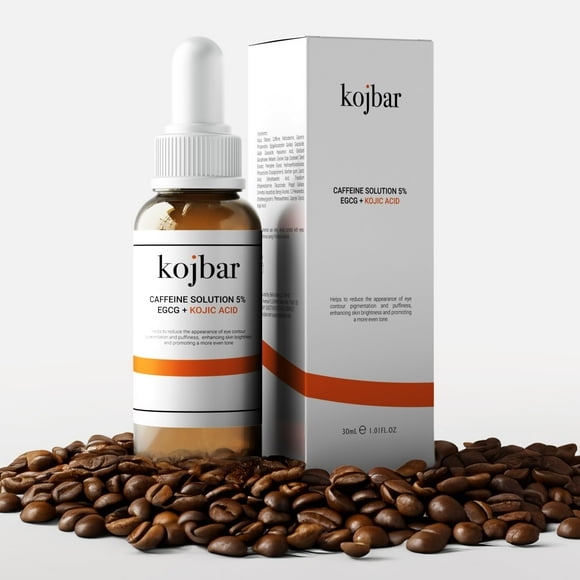 Sérum para ojos KojBar, solución de cafeína al 5%, más de EGCG y ácido kójico, 30 ml