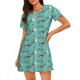 thumbnail image 1 of Easygdp Great White Shark Camisón de manga corta para mujer, informal, estampado, 1 of 6