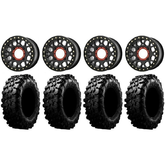 KS235 Grenade Black 15" Wheels 31" Carnivore Tires Can-Am Commander Maverick Renegade Outlander Defender