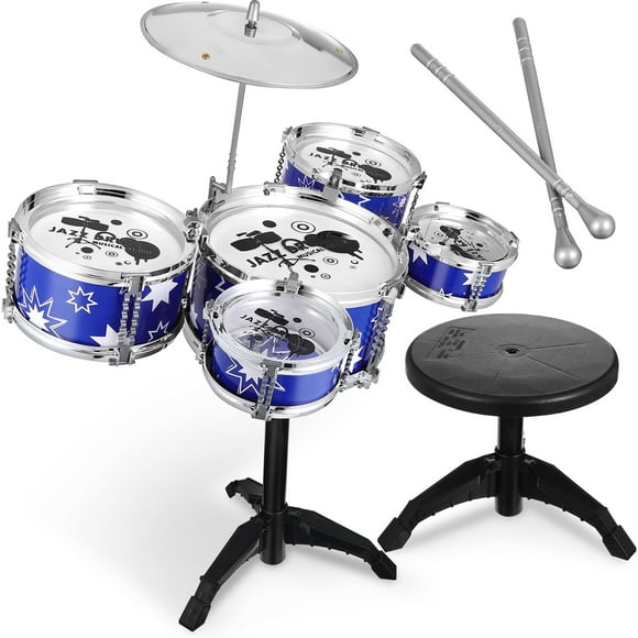 Batería infantil, kit de batería de jazz para niños pequeños, set de instrumentos musicales de percusión