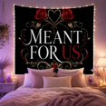 thumbnail image 2 of Meant For Us Message With Red Roses and Heart Outline, Romantic Gothic Style for Couples, Love Wall Decor, Wedding Gift, Tapestry Wall Hanging for Bedroom and Living Room, 2 of 6