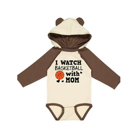 

Inktastic I Watch Basketball with Mom Gift Baby Boy or Baby Girl Long Sleeve Bodysuit