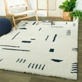 thumbnail image 3 of Carson Carrington Carson Shag Area Rug White/Navy 2'2" x 7' Runner 6' Runner, 8' Runner Runner, Indoor Entryway, Kitchen, Bedroom Navy, Ivory,, 3 of 5