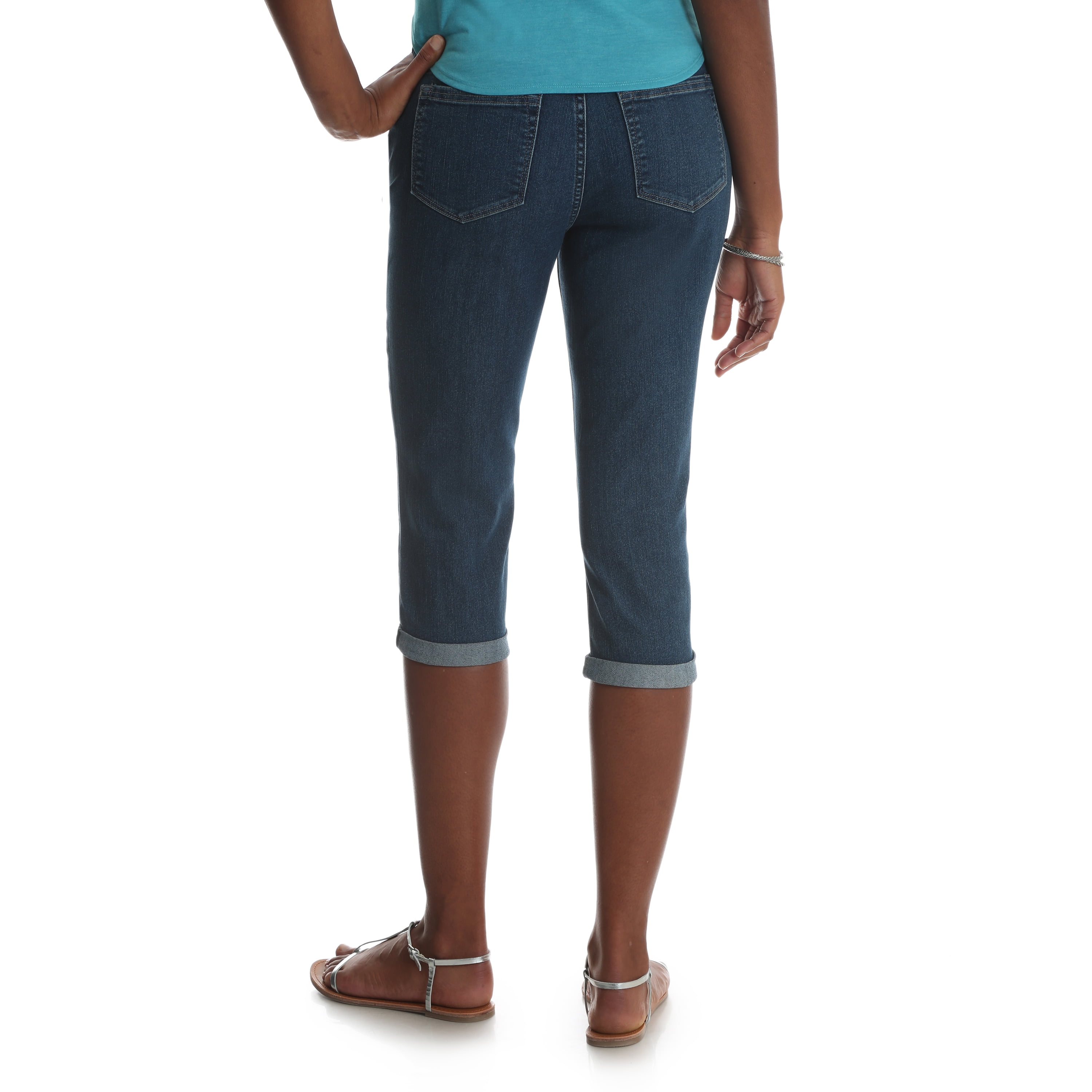 lee riders women's belted cuffed capri jean