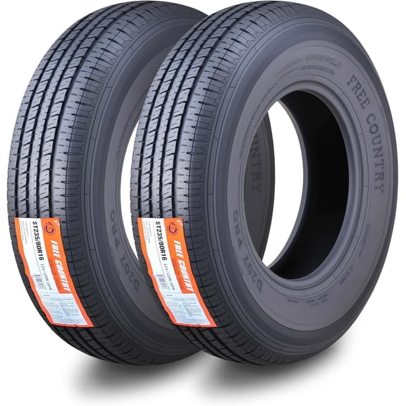Set of 2 WINDA Premium Trailer Tires ST235/80R16 Radial 10PR Load Range E w/Side Scuff Guard