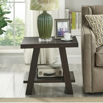 Weathered Espresso 3-Piece Wood Shelf Coffee Table Set - Extra Storage!