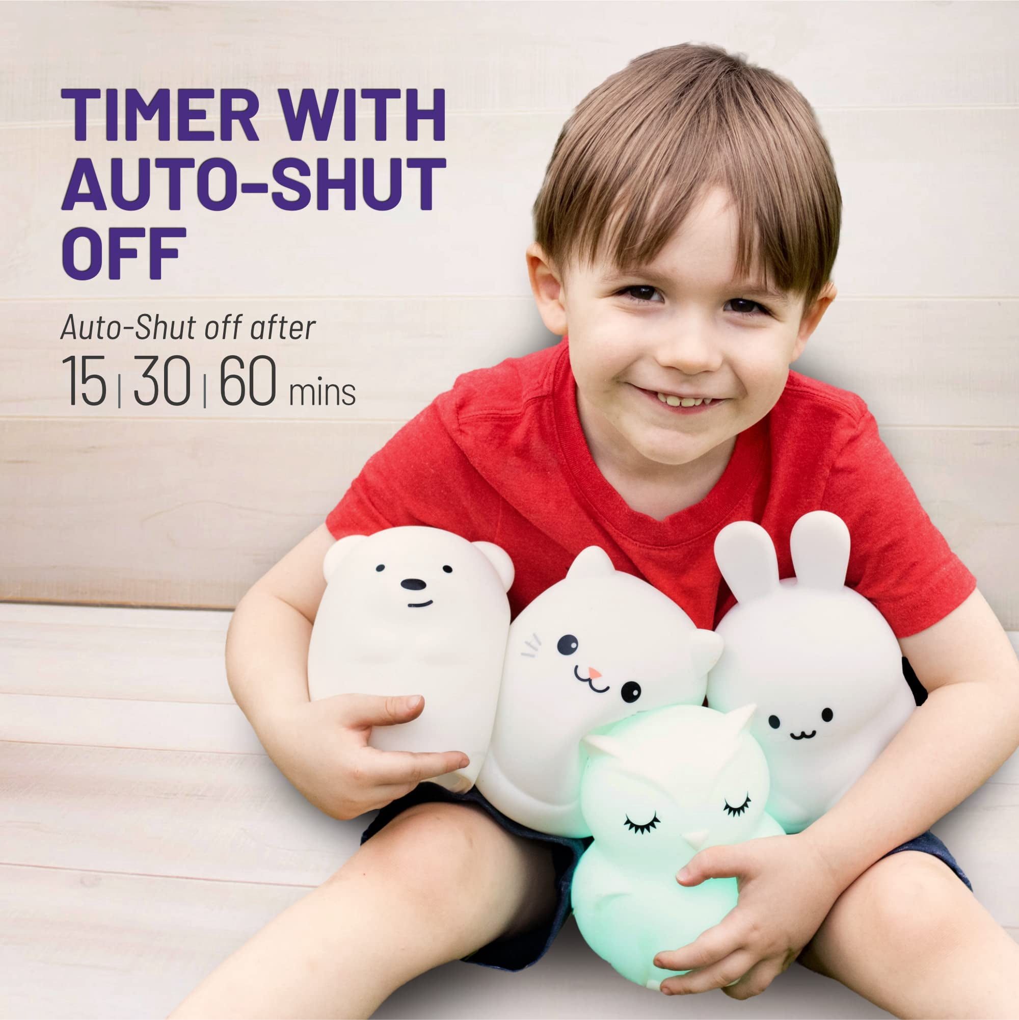 LED Nursery Night Lights for Kids: LumiPets Cute Animal Silicone Baby Night Light with Touch Sensor and Remote - Portable and Rechargeable Infant or Toddler Cool Color Changing Bright Nightlight Lamp