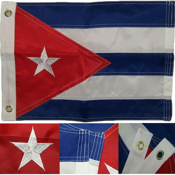 3x5 Embroidered Cuba Cuban 210D Sewn Nylon Flag
