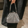 thumbnail image 3 of Women's Evening Bag Glittery Rhinestone Clutch Purse for Weddings, Prom, 3 of 6