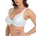 thumbnail image 3 of Women's Sexy Lace Embroidered Bras Full Coverage Unlined Underwire Plus Size Bra 42D, 3 of 7