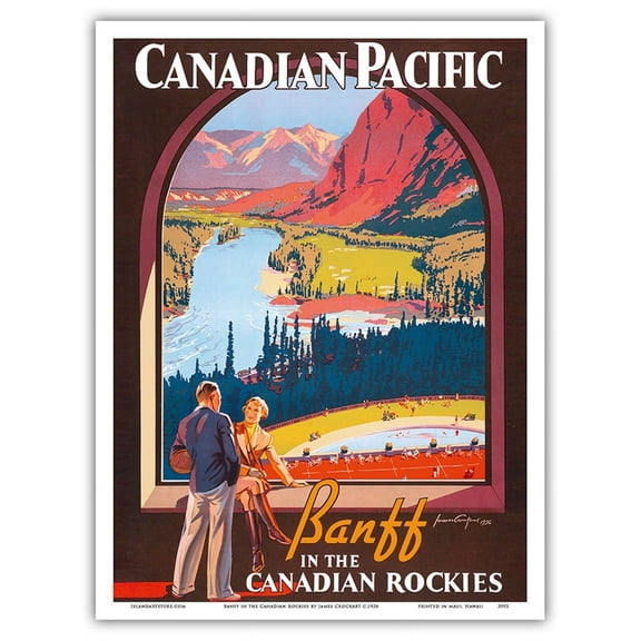 Banff in the Canadian Rockies - Lake Louise - Canadian Pacific Railway Co. - Vintage Travel Poster by James Crockart c.1936 - Master Art Print (Unframed) 9in x 12in