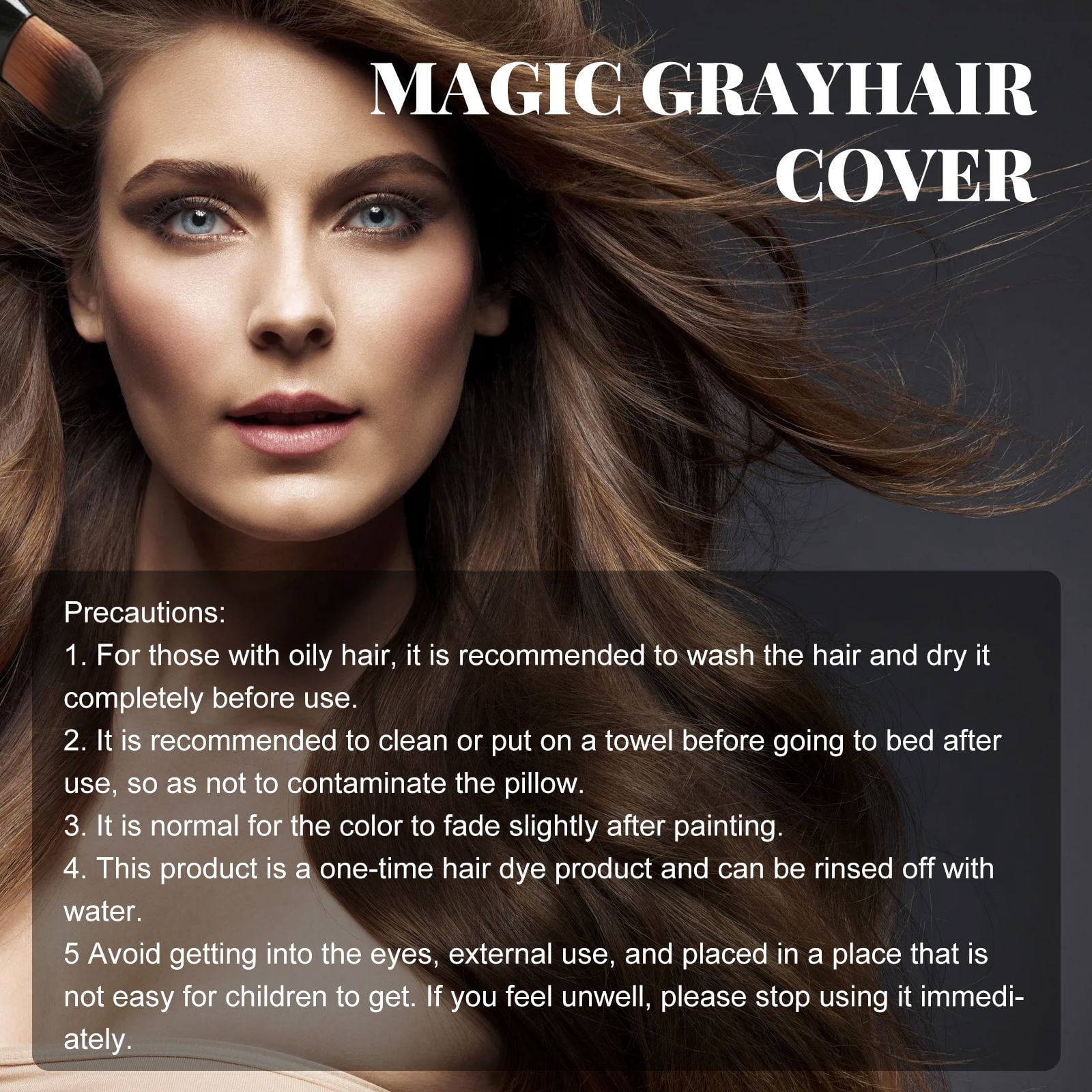 Alvantor Temporary Root Touch Up Hair Color Stick, Root Cover Up for Gray Hair - Water-Resistant, Brown