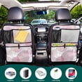 thumbnail image 5 of Iauyy 2-in-1 Car Kick Mats Back Seat Protector, 6 Large Storage Pockets , Universal Car Seat Back Protectors Kick for SUV & Sedan 25x18in,Fine and Transparent Leaves, 5 of 6