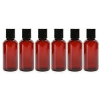 Cornucopia Brands 4oz Brown Plastic Squeeze Bottles w/ Disc Top Flip Cap (6-Pack); BPA-Free Plastic Containers For Shampoo, Lotions, Liquid Soap, Creams